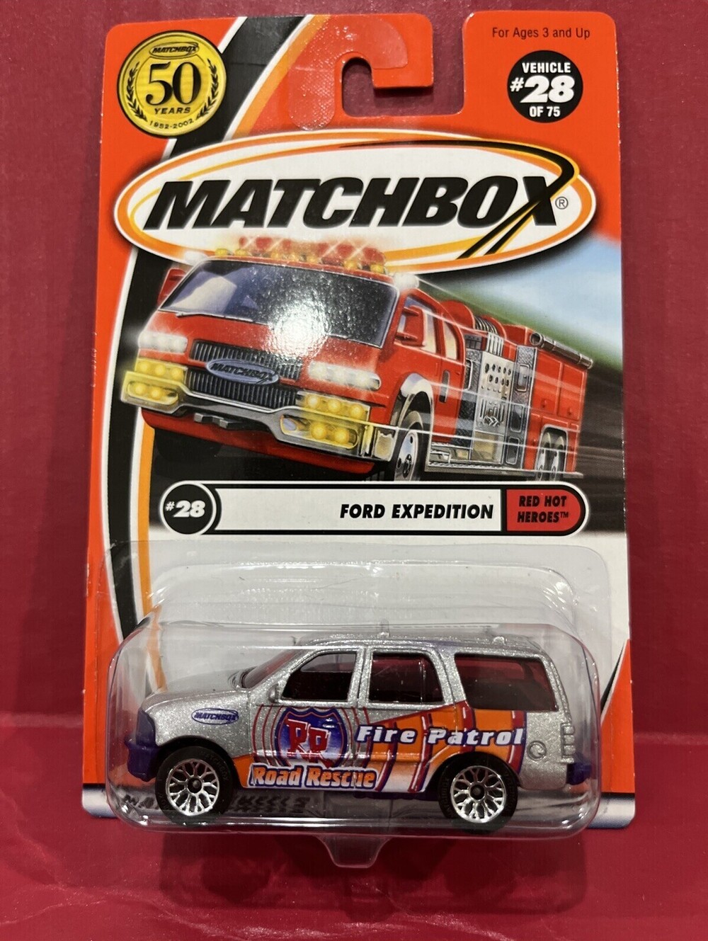 MATCHBOX 2002 #28 FORD EXPEDITION Red Hot Heroes